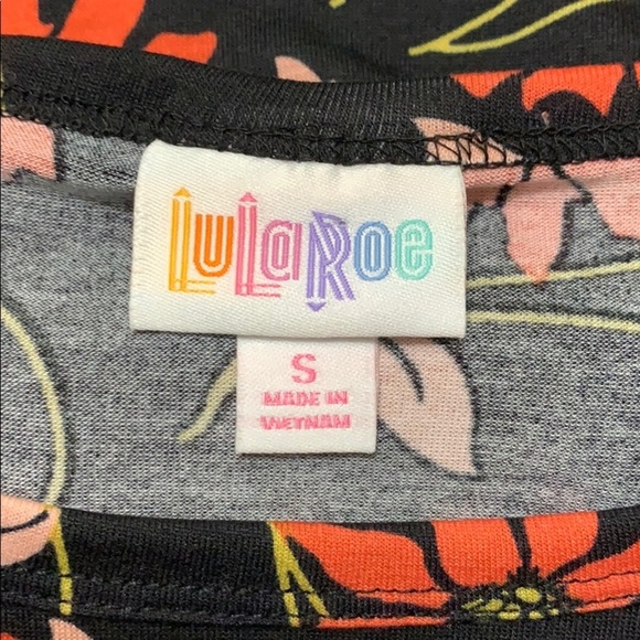 Lula Roe Flora Accent Top Size S - Picture 2 of 5